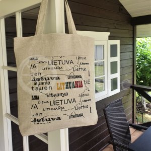 Printed semi-linen shopping bag "Lithuania"